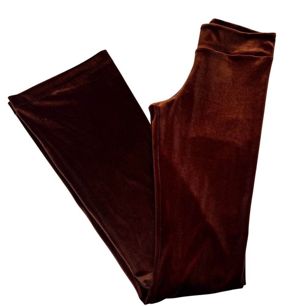 Elisabetta Rogiani Chic Form Fitting Velvet Flared Leggings Pants Women's Size M